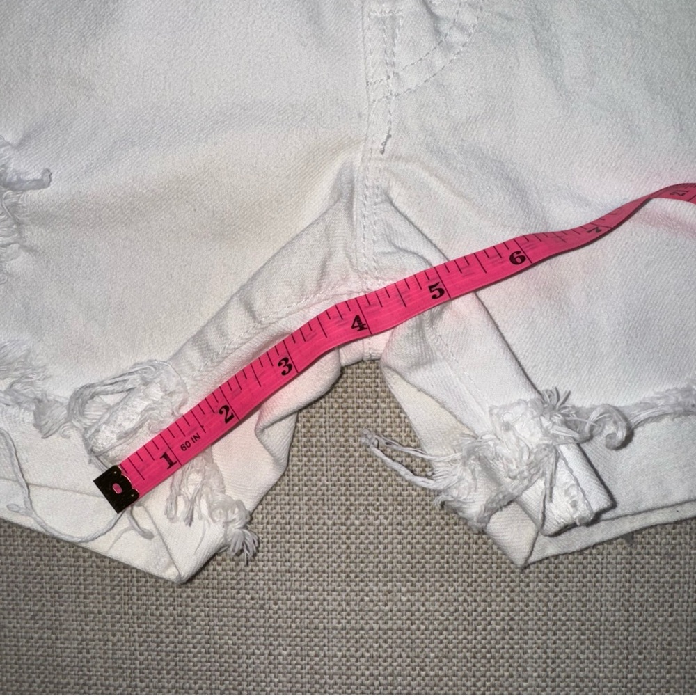 MOTHER White Distressed Jean Shorts - Picture 5 of 10